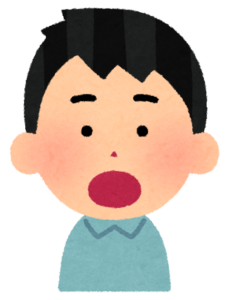 口腔嚥下体操を一生懸命する人